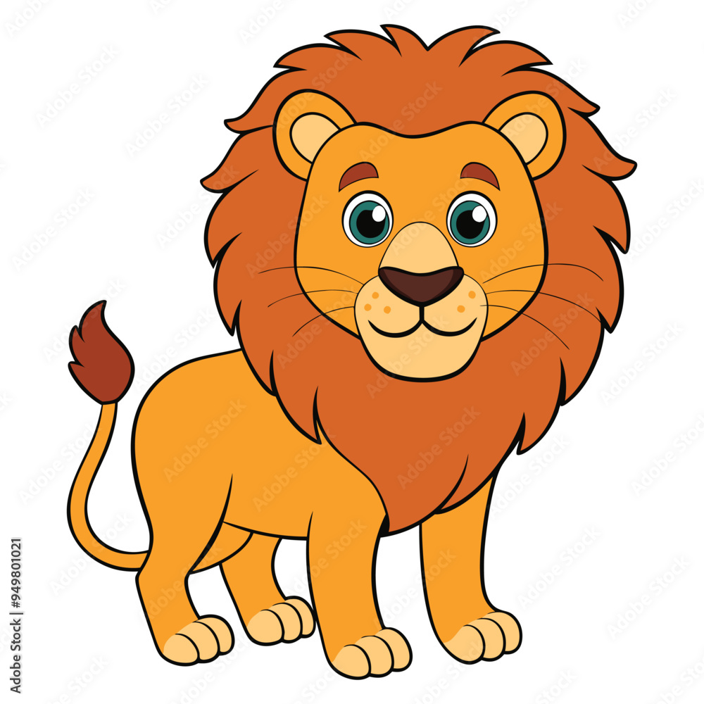 Cute lion cartoon isolated on white background Cute lion cartoon isolated on white background
