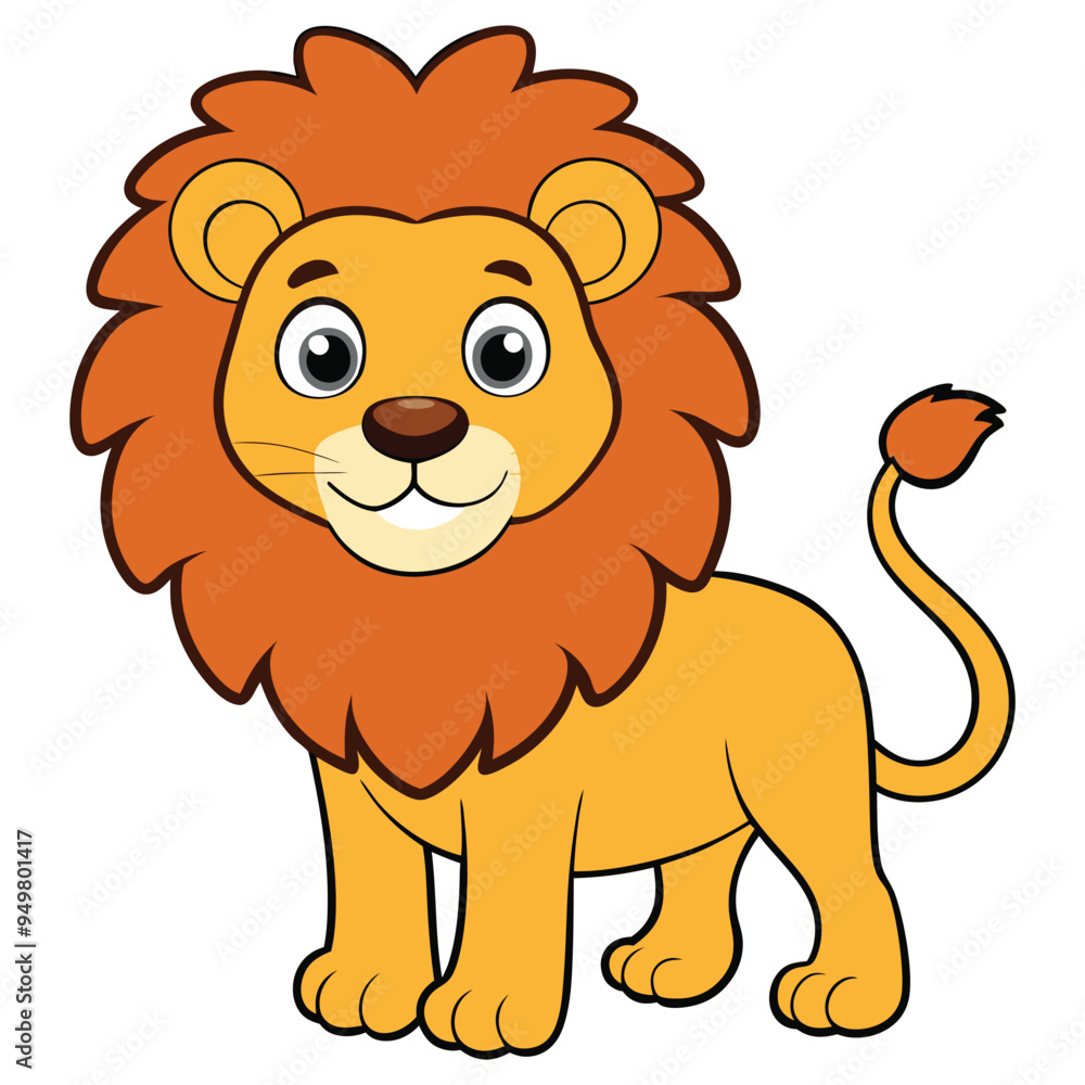 Cute lion cartoon isolated on white background Cute lion cartoon isolated on white background