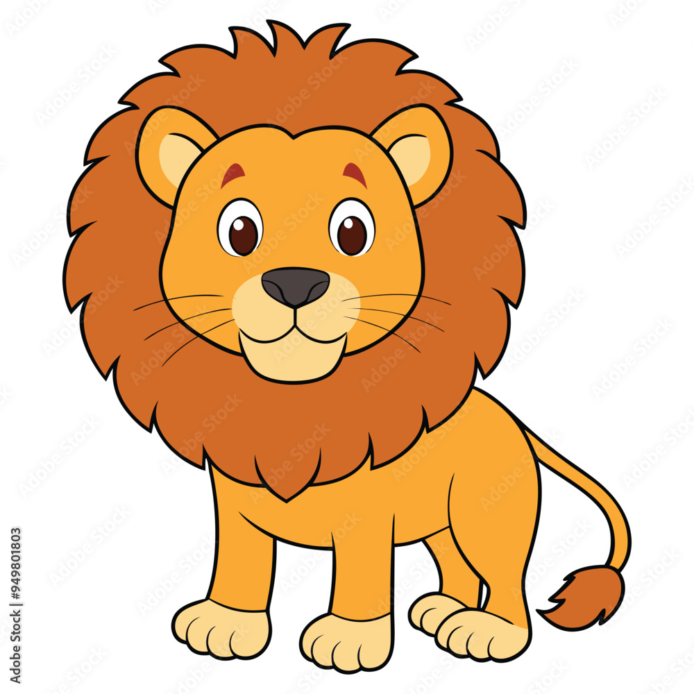 Cute lion cartoon isolated on white background Cute lion cartoon isolated on white background