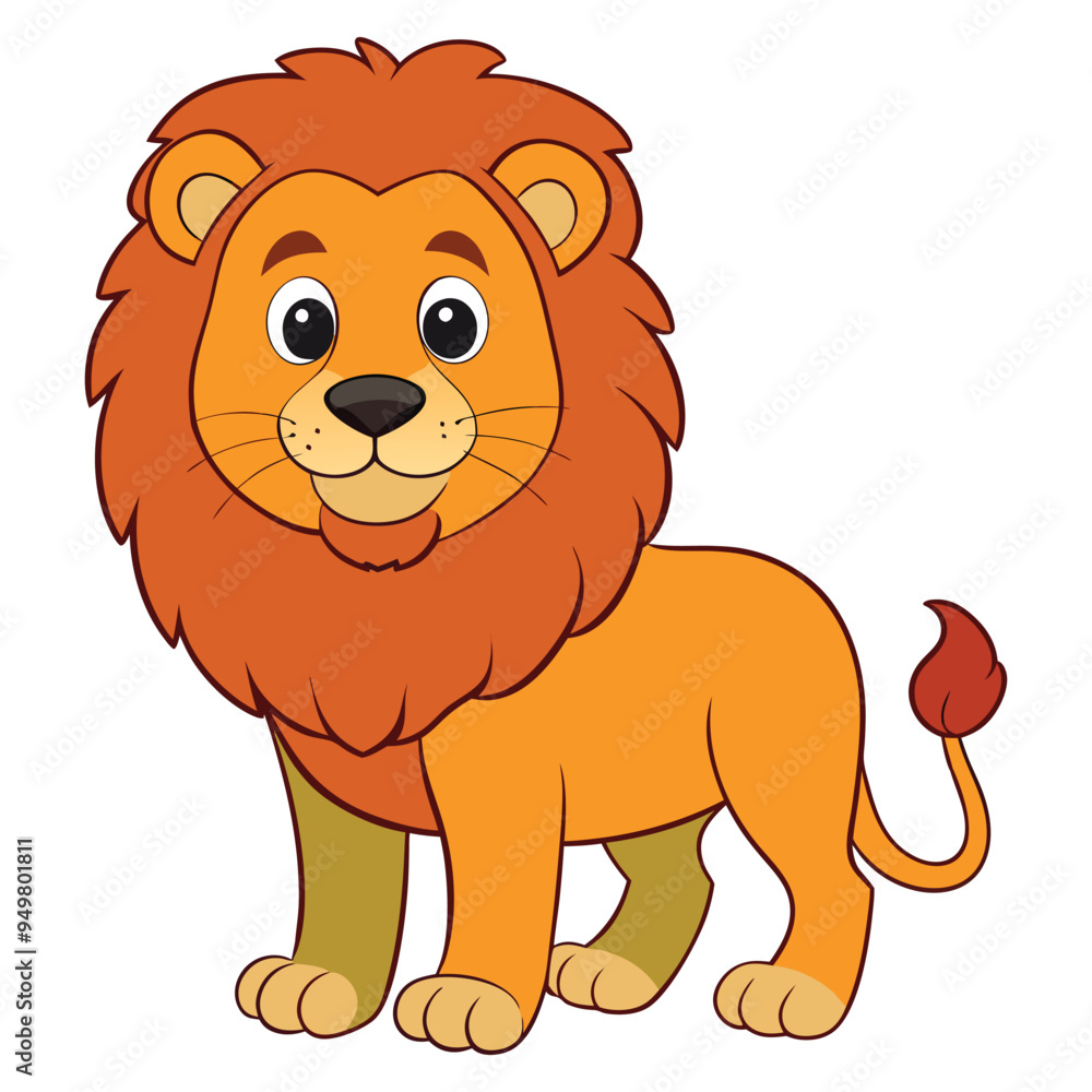 Cute lion cartoon isolated on white background Cute lion cartoon isolated on white background