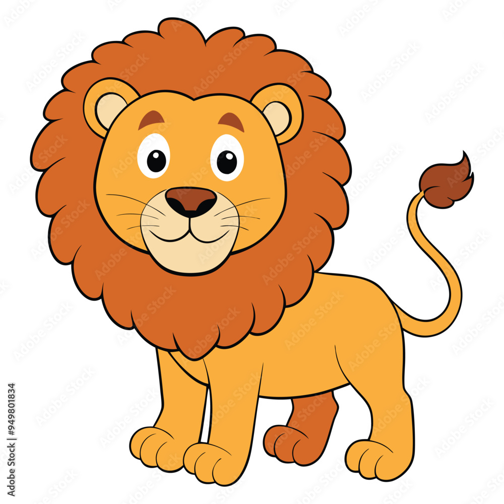 Cute lion cartoon isolated on white background Cute lion cartoon isolated on white background