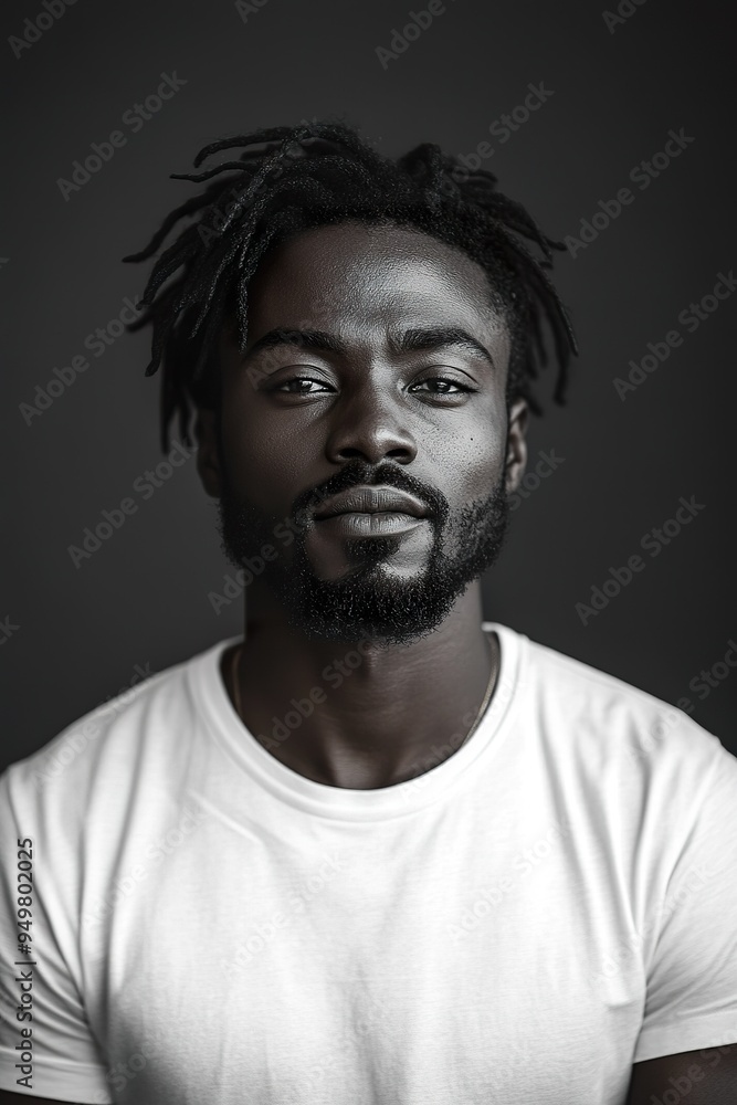 Confident Expression of a Young Man in Monochrome Photography ilustration Confident Expression of a Young Man in Monochrome Photography ilustration