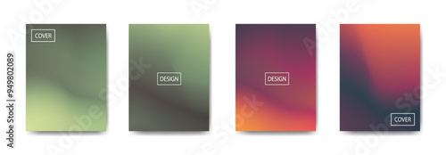 set of abstract background with beautiful gradation color, colorful background for poster flyer banner backdrop.vertical banner.cool fluid background vector illustration
