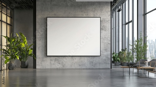 Blank Billboard Mockup on the Wall office or fabric .generative ai