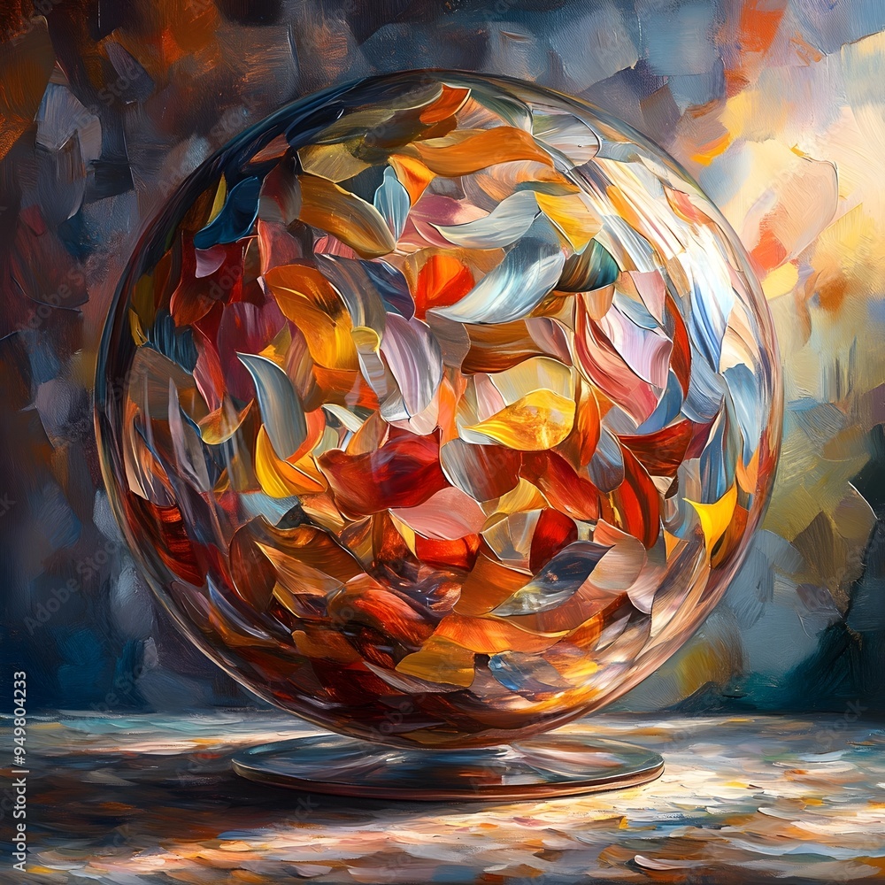 Mesmerizing Swirling Micro Plastic Orb - Captivating Iridescent Abstract Art Composition Mesmerizing Swirling Micro Plastic Orb - Captivating Iridescent Abstract Art Composition