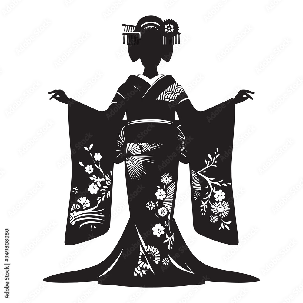 Wall Mural japanese geisha vactor