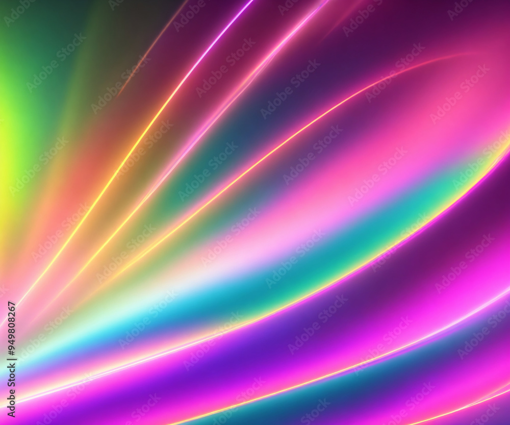 Fototapeta premium Colorful Rainbow Illusion Wave Gorgeous Light Effects Background Screen Background Graphics, Generative AI