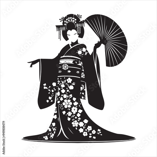 japanese geisha silhouettes