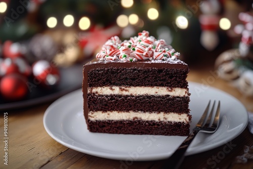 Wallpaper Mural Chocolate Peppermint Cake, A festive chocolate cake with a refreshing peppermint twist, commonly served during both Christmas and New Year celebrations. Torontodigital.ca