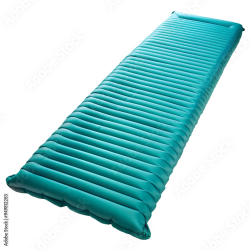 Light blue inflatable camping bed