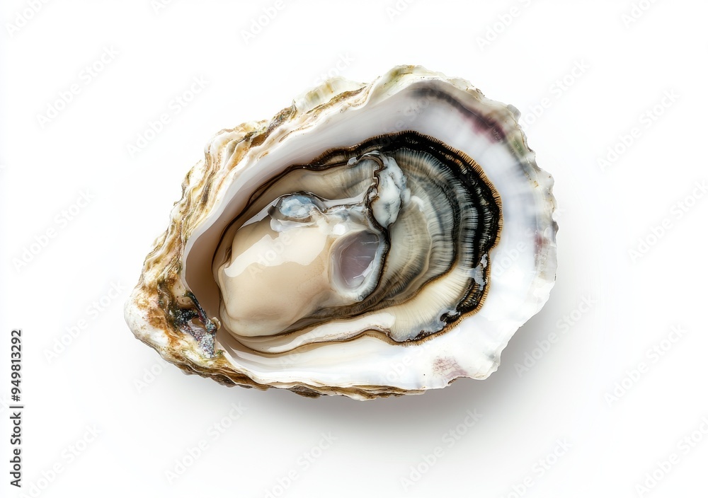 Freshness of Oyster invertebrates on white background. Freshness of Oyster invertebrates on white background.