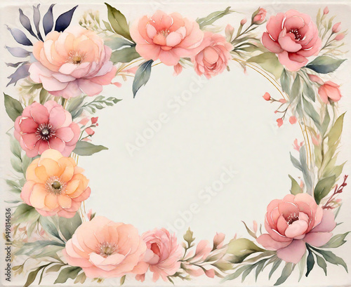 Watercolor Flower Frame Decoration Frame Wallpaper Background Graphic