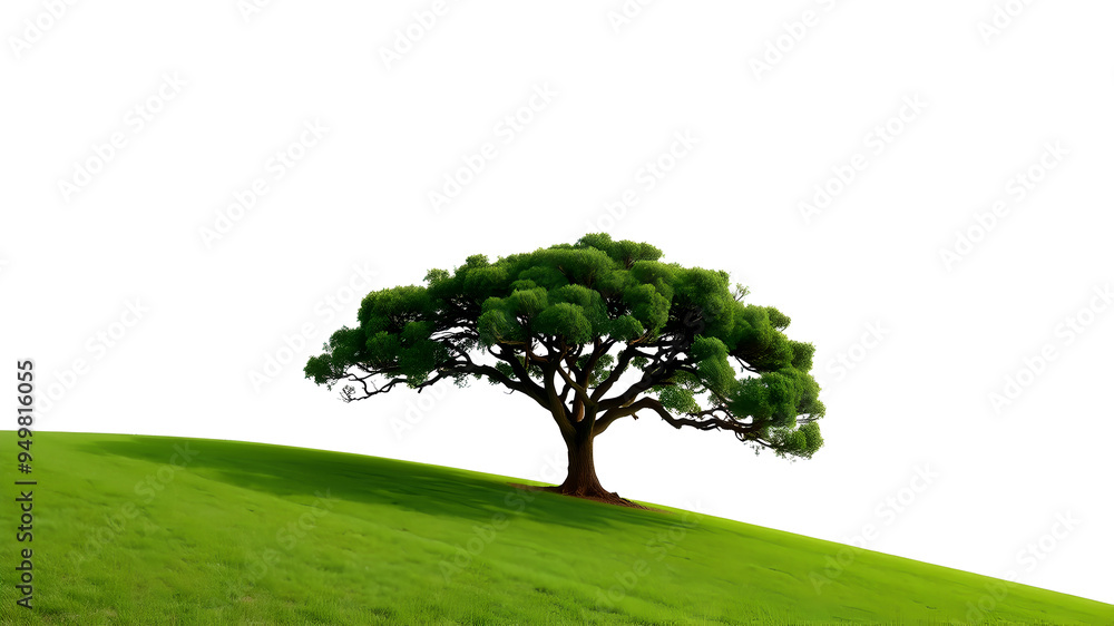 large tree with green leaves on a white background large tree with green leaves on a white background