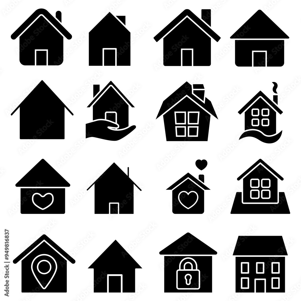 Hostel icon vector set. Home illustration sign collection. House symbol or logo.