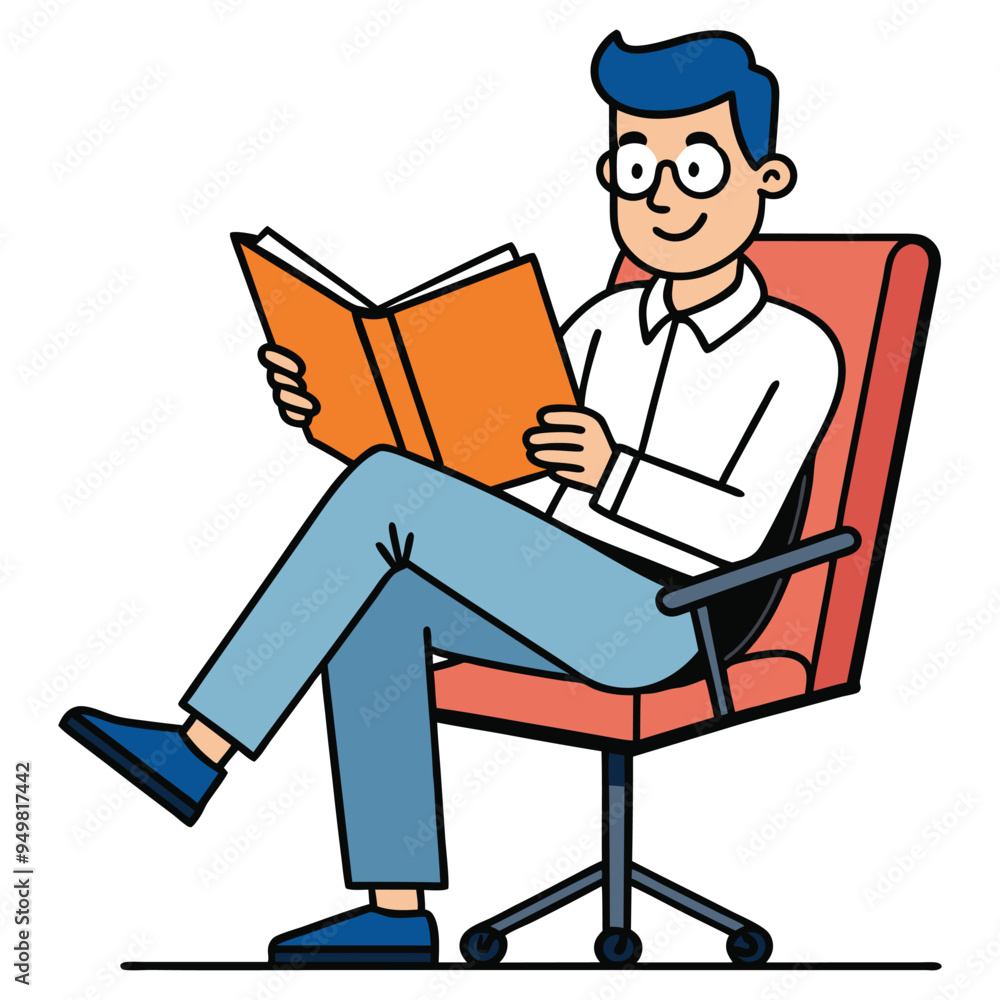 A man sitting in a chair cartoon vector illustration A man sitting in a chair cartoon vector illustration