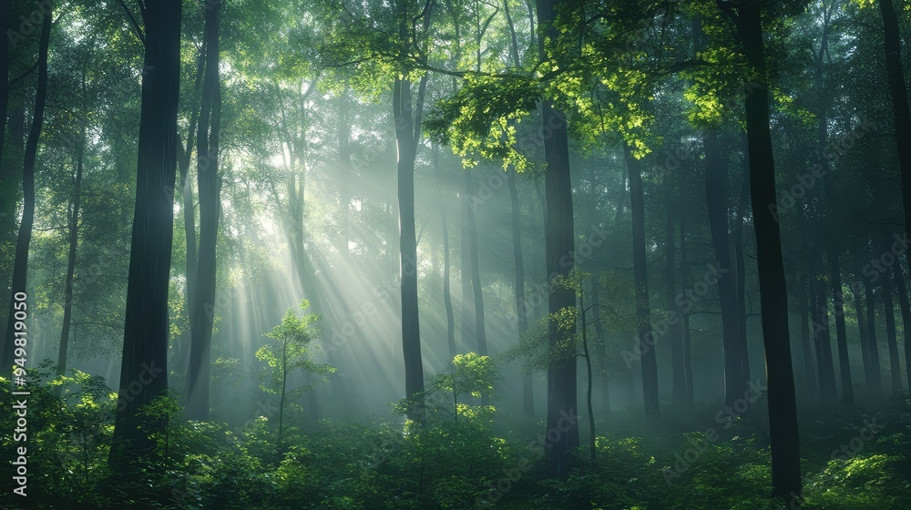 Soft, dreamy forest with drifting mist and light rays, creating a sense of timelessness and the gentle drift of moments. Soft, dreamy forest with drifting mist and light rays, creating a sense of timelessness and the gentle drift of moments.