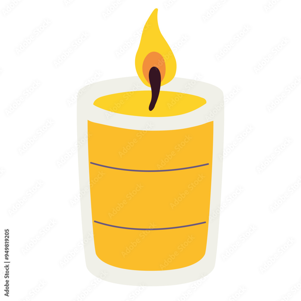 Burning candle, vector illustration. Simple flat design concept. Beautiful candle isolated on a white background. Burning candle, vector illustration. Simple flat design concept. Beautiful candle isolated on a white background.