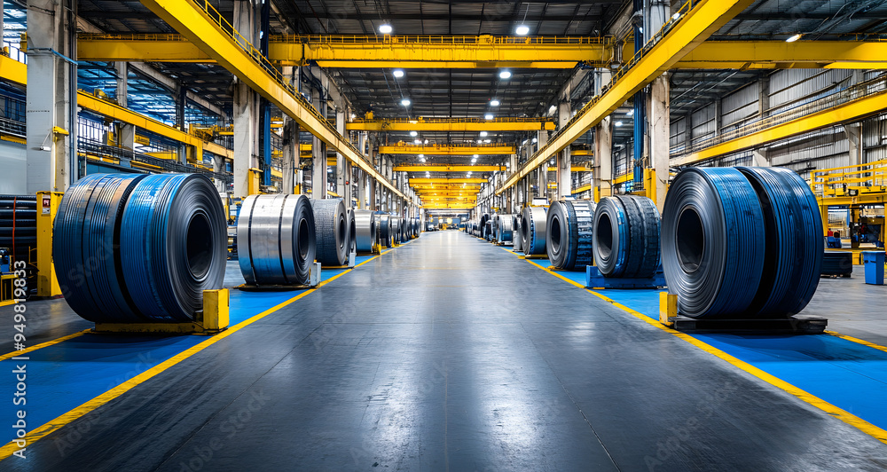 A Photograph of the Interior of an Industrial Factory, Showcasing Machinery, Production Lines, and Industrial Equipment, Highlighting the Functional Design and Working Environment of Modern Manufactur A Photograph of the Interior of an Industrial Factory, Showcasing Machinery, Production Lines, and Industrial Equipment, Highlighting the Functional Design and Working Environment of Modern Manufactur