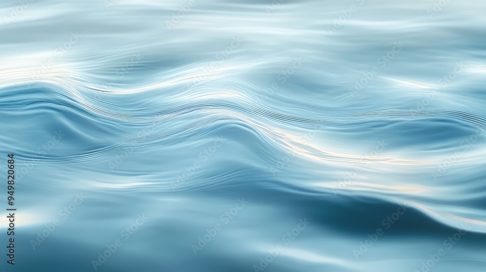 Naklejka premium Soft-focus image of a water surface with gentle ripples, creating a translucent, veil-like effect that reveals and obscures simultaneously.
