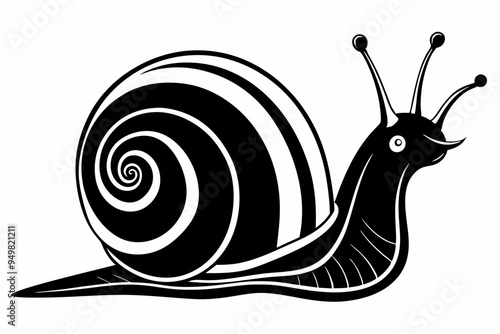 Snail silhouette vector art illustration