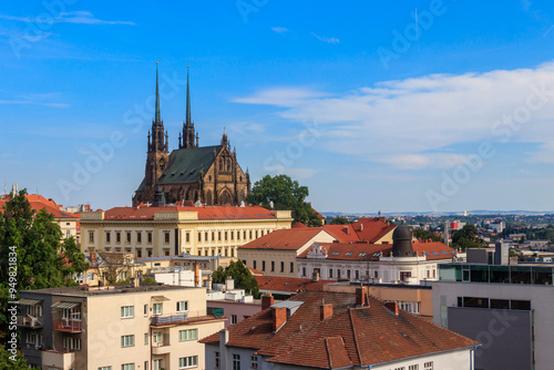 Panoramic view of Brno from Spilberk castle, Brno, South Moravia, Czech Republic