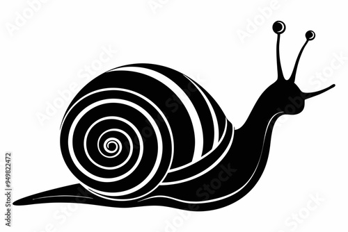 Snail silhouette vector art illustration