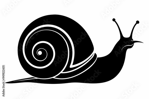 Snail silhouette vector art illustration