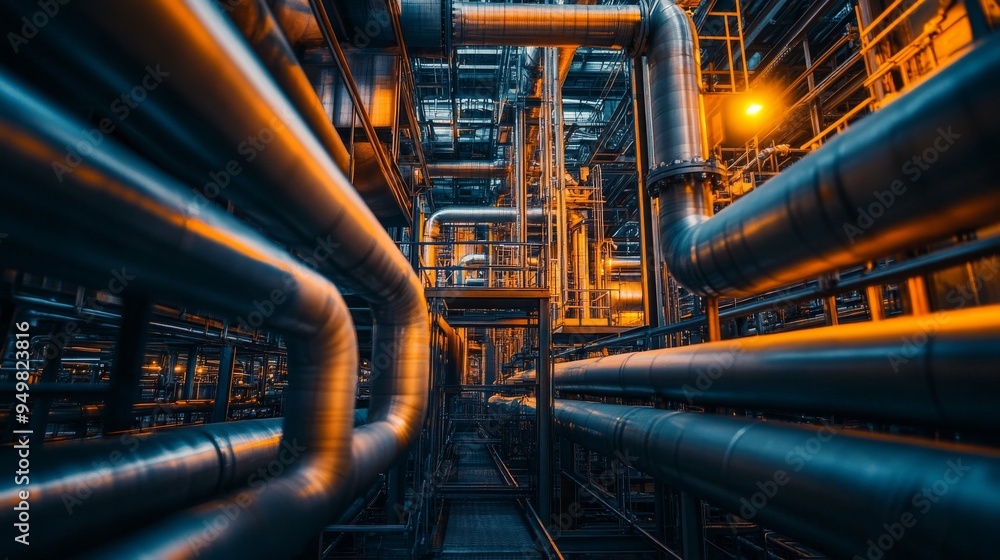 Ind. pipelines abound in factory Ind. pipelines abound in factory