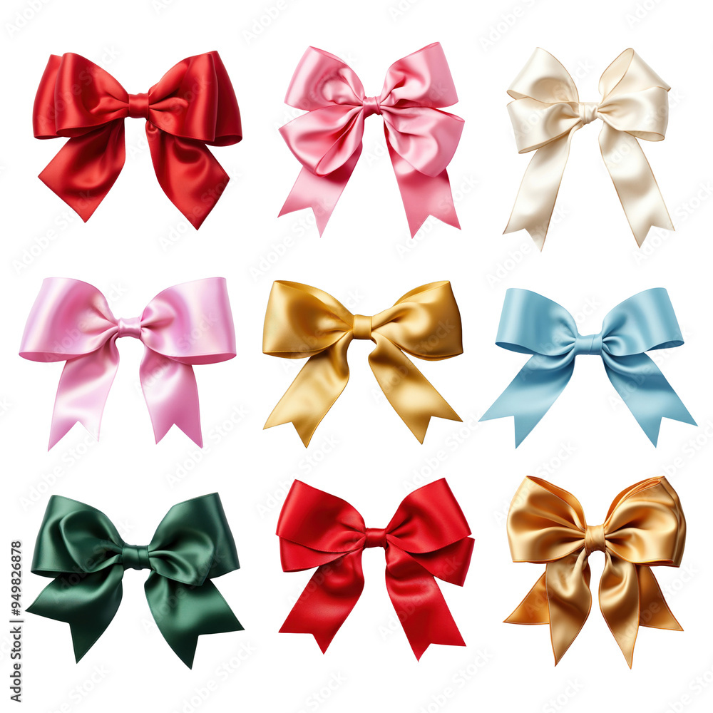 PNG bow tie element set, transparent background PNG bow tie element set, transparent background