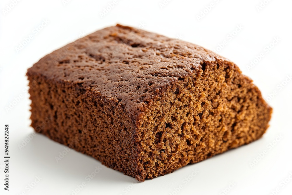 Gingerbread Cake, A spiced cake made with ginger, cinnamon, and molasses, often served during the holiday season. Isolated on White Background Gingerbread Cake, A spiced cake made with ginger, cinnamon, and molasses, often served during the holiday season. Isolated on White Background