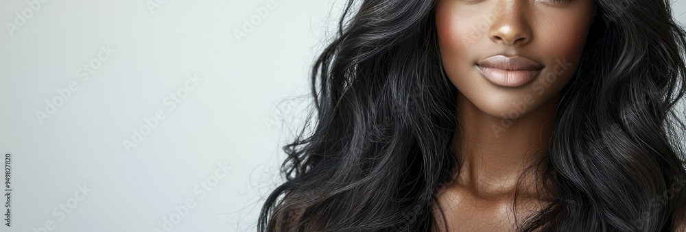 Close Up Portrait Of A Woman With Long Wavy Hair Close Up Portrait Of A Woman With Long Wavy Hair