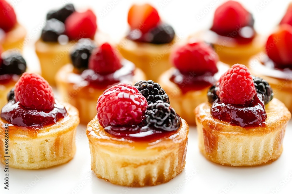 Mini Pancake Bites, Small, sweet cakes cooked in molds, often served half-cooked for a gooey center, isolated on white background Mini Pancake Bites, Small, sweet cakes cooked in molds, often served half-cooked for a gooey center, isolated on white background