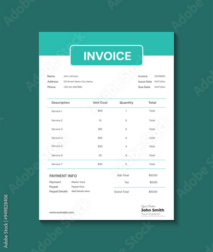 Minimal Printable Business Invoice Design Template