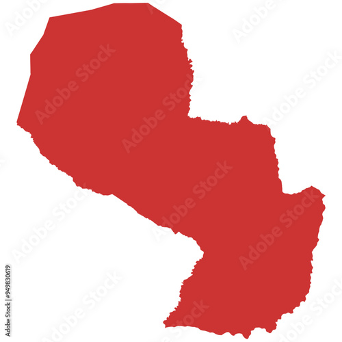 Vector outline map of Paraguay