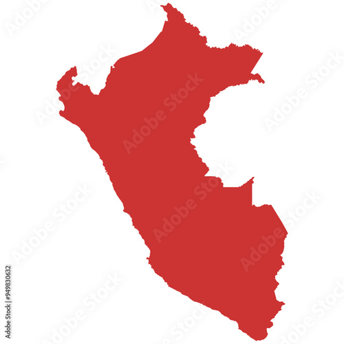 Vector outline map of Peru