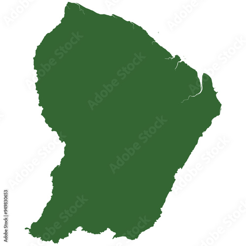 Vector outline map of French Guiana