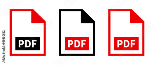 zestaw ikon pliku PDF