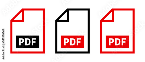 zestaw ikon pliku PDF