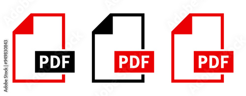 zestaw ikon pliku PDF