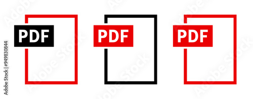 zestaw ikon pliku PDF