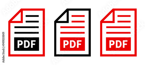 zestaw ikon pliku PDF