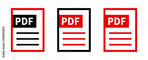 zestaw ikon pliku PDF