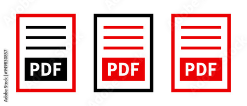 zestaw ikon pliku PDF
