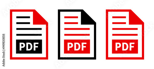 zestaw ikon pliku PDF