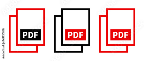 zestaw ikon pliku PDF