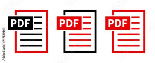 zestaw ikon pliku PDF