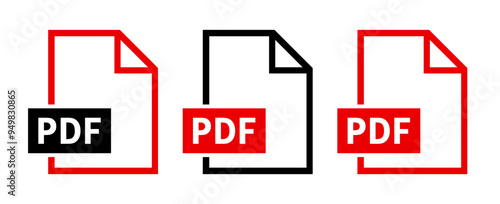 zestaw ikon pliku PDF