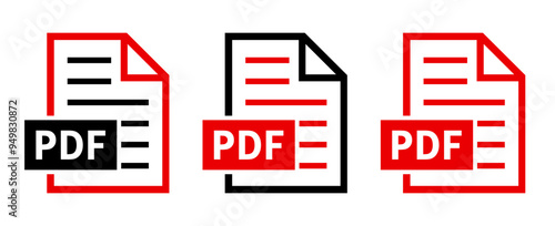 zestaw ikon pliku PDF