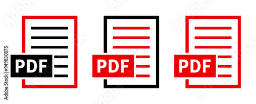 zestaw ikon pliku PDF