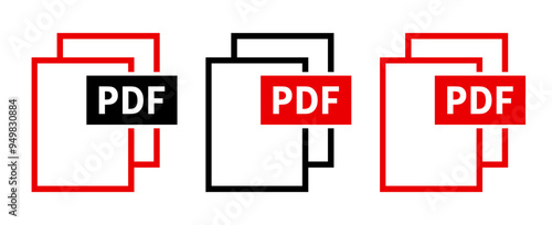 zestaw ikon pliku PDF
